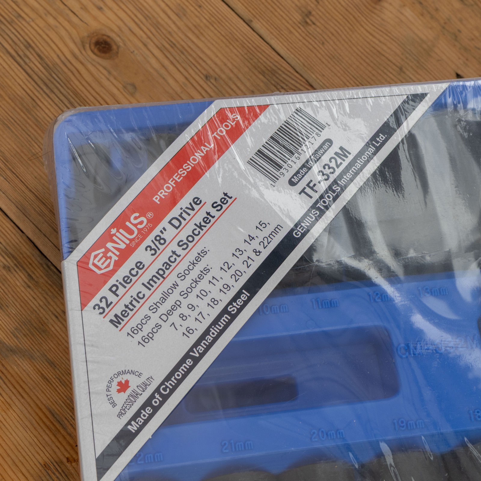 Genius Tools 3/8″ Metric Impact Socket Set Shallow + Deep 6-Point TF-332M