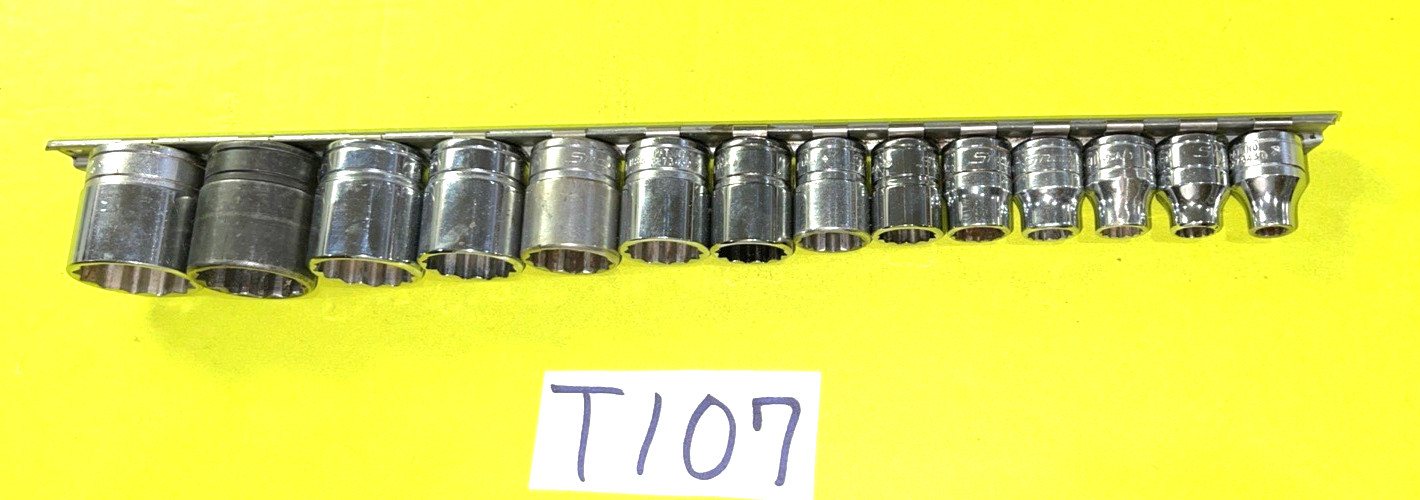 SNAP-ON TOOLS 14 PIECE 3/8 DRIVE SAE. SHORT CHROME SOCKET SET 12-POINT