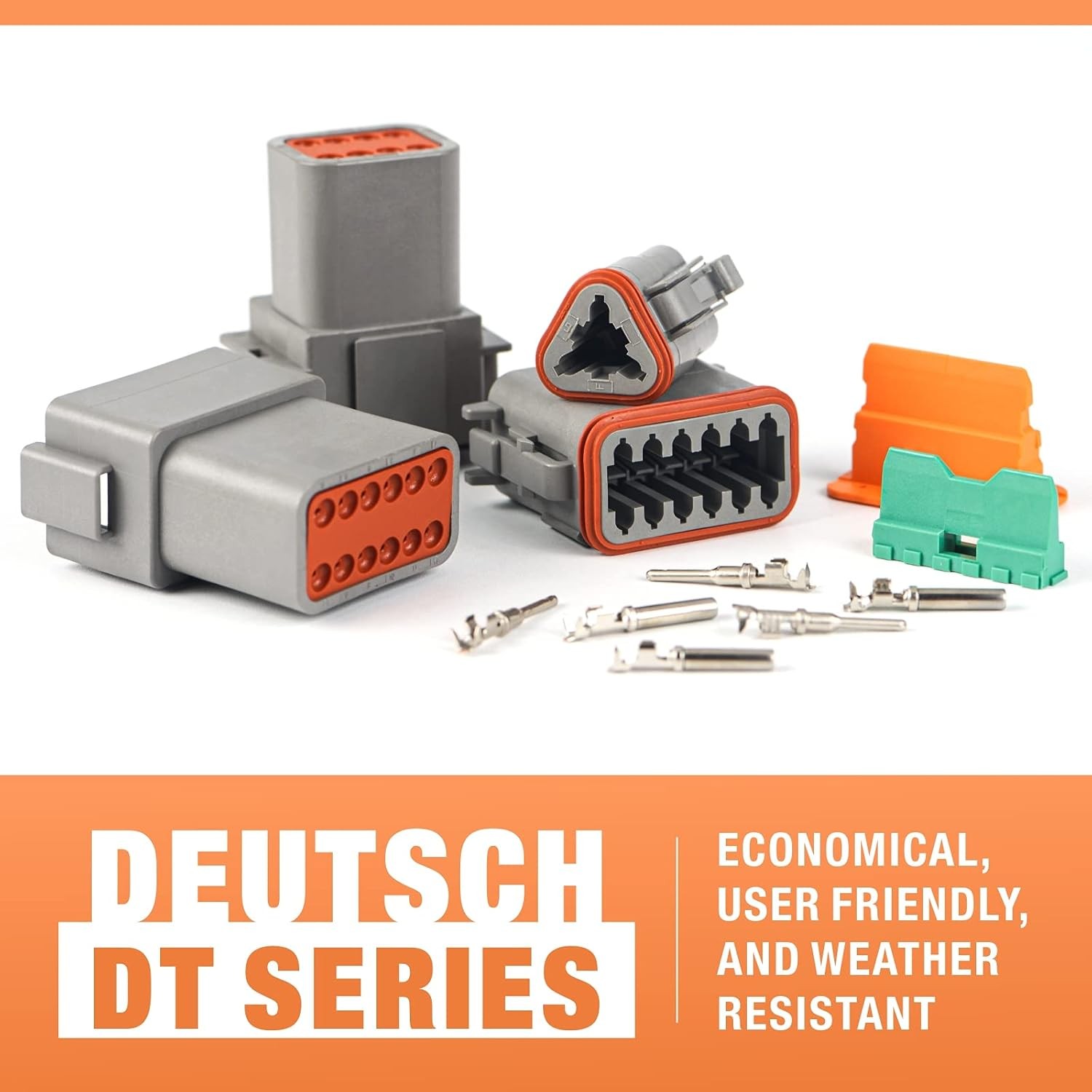 IWISS Deutsch DT Series Connector Assortment, Size 2,3,4,6,8,12 PIN(2 Pairs)