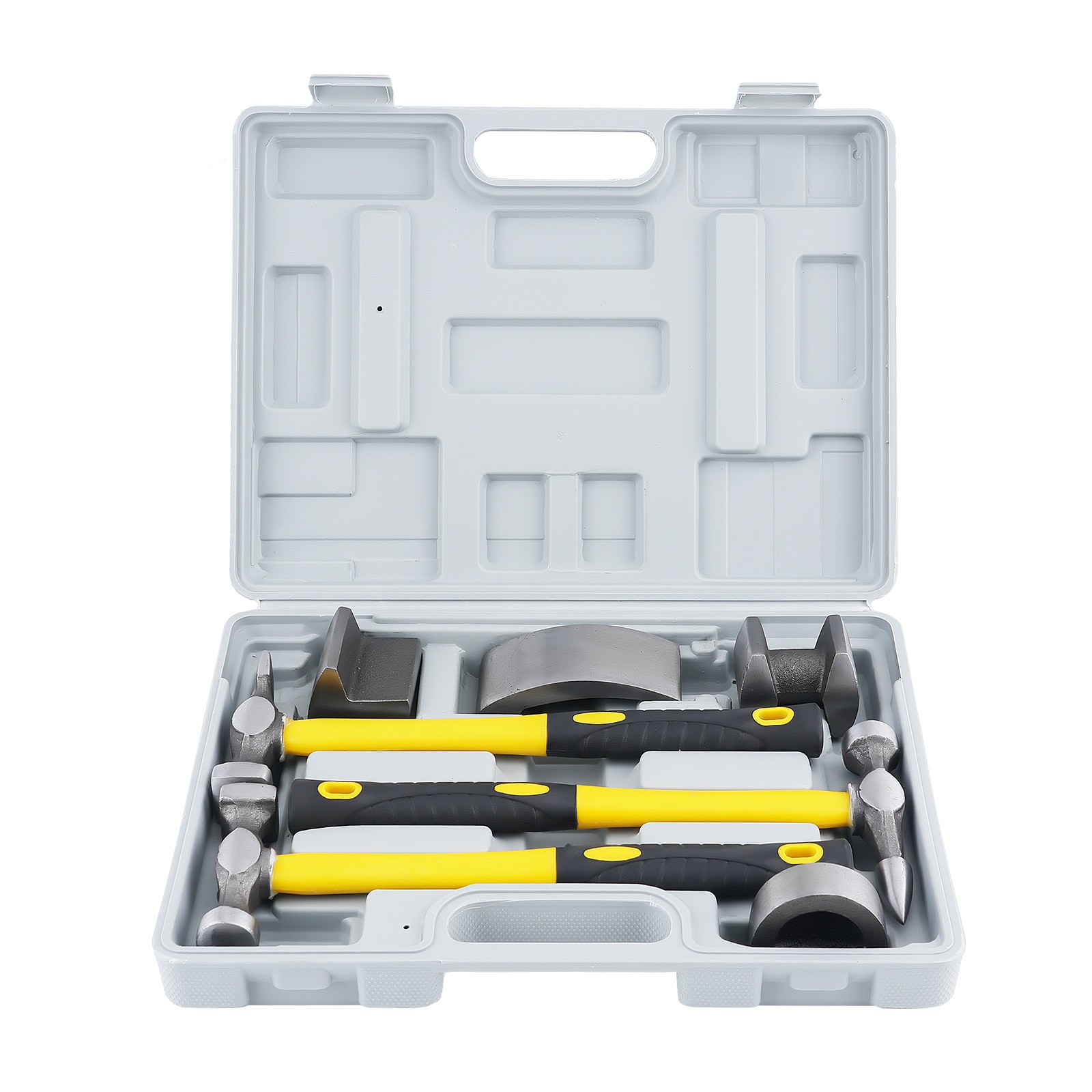 7PC Body Repair Tool Kit Auto Panel Hammer Dolly Set Dent Removal Steel