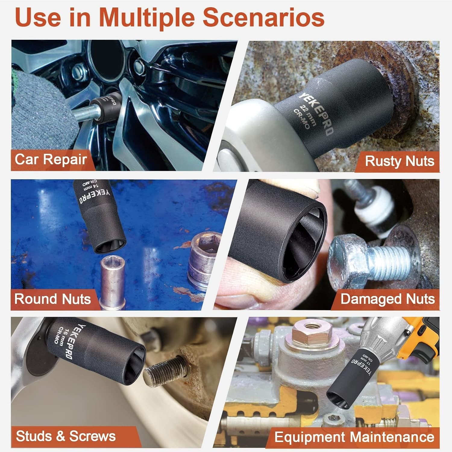 Professional Grade Lug Nut Extractor with Unique Tapered Design for Tough Jobs