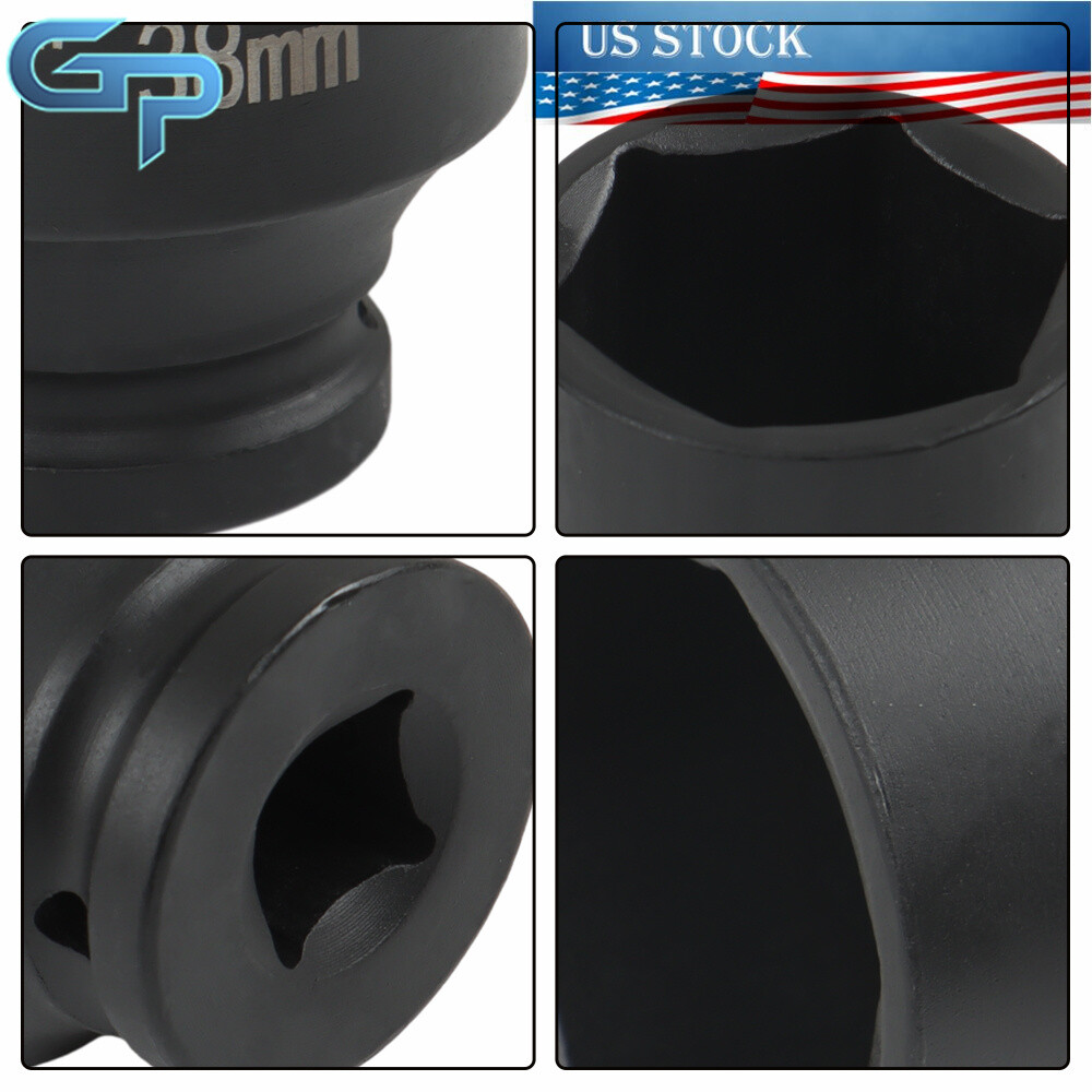 9pcs 29-38mm Deep Impact Socket Tool Kit 1/2″ Drive Metric Axle Hub Nut Socket