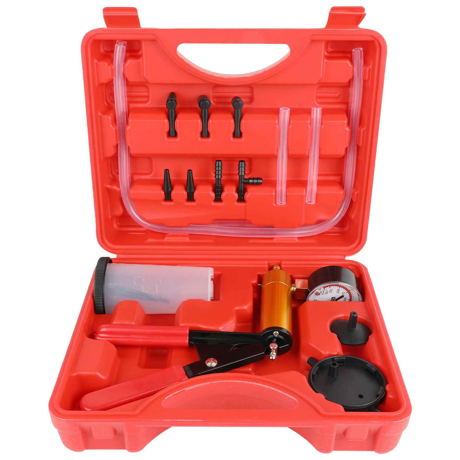 Hand Held Vacuum Pump Pressure Tester Car Brake Fluid Bleeder Bleeding Tool Set