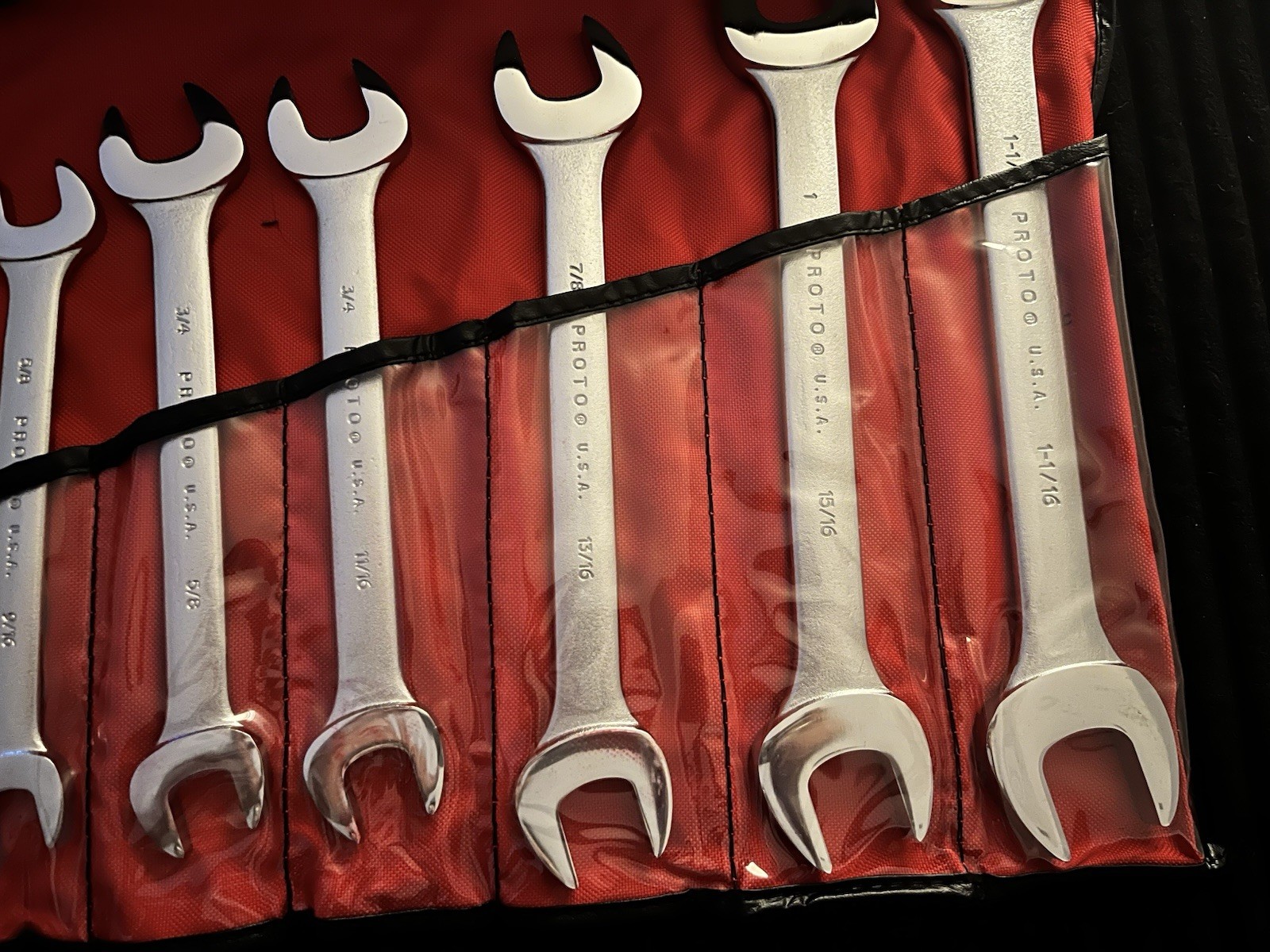 Proto Open End Wrench Set 10 PC J3000H Made In USA Wit Bag. Free Shipping