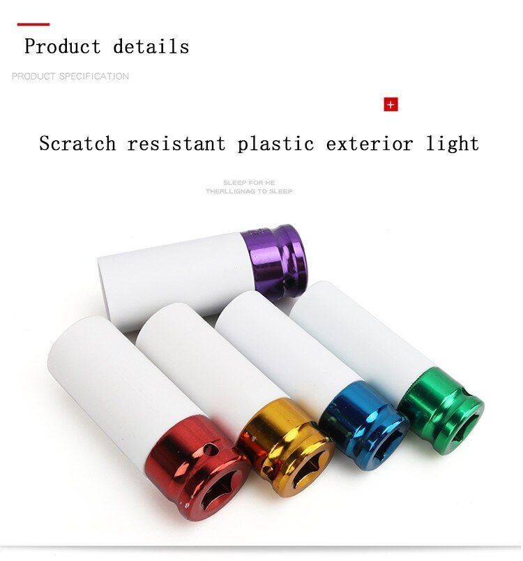 5Pcs Set 1/2 Inch Impact Drive Lug Nut Socket Non-Marring Thin Walled colour US