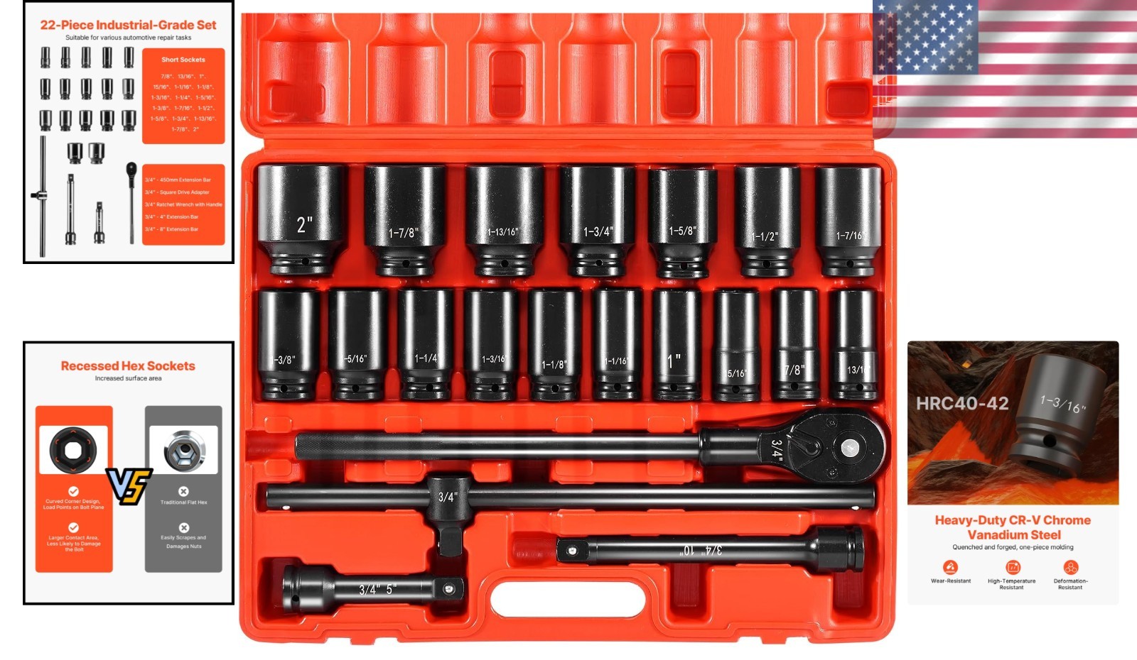 CR-V Rugged Construction Impact Sockets