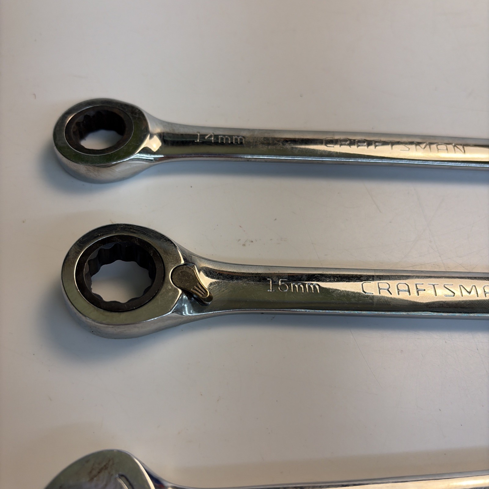 Craftsman Metric Ratcheting Combo Wrench Set 14mm 15mm USA Lot of 3