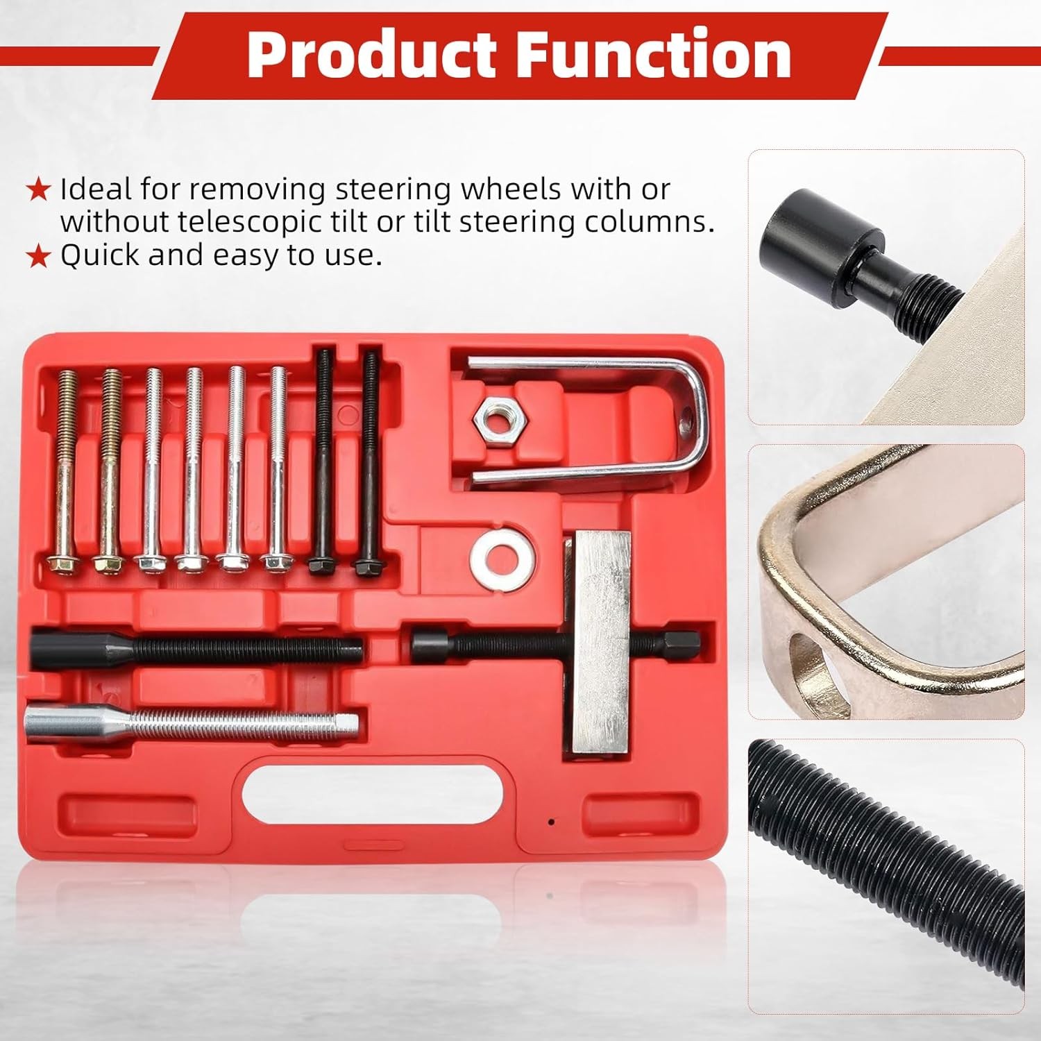 8MILELAKE Steering Wheel Puller Set Kit Equipment Auto Tools Parts Accessories