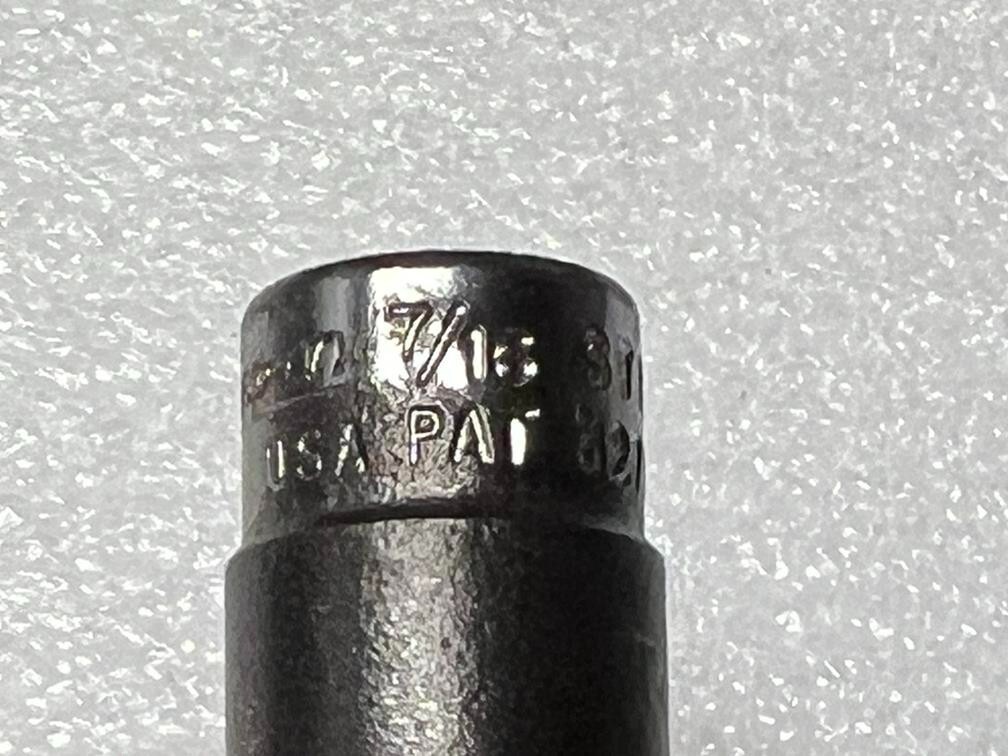 7/16″ SAE SNAP-ON Tools STM14 Flank Drive Deep Socket 1/4″ Drive 6 point USA VTG