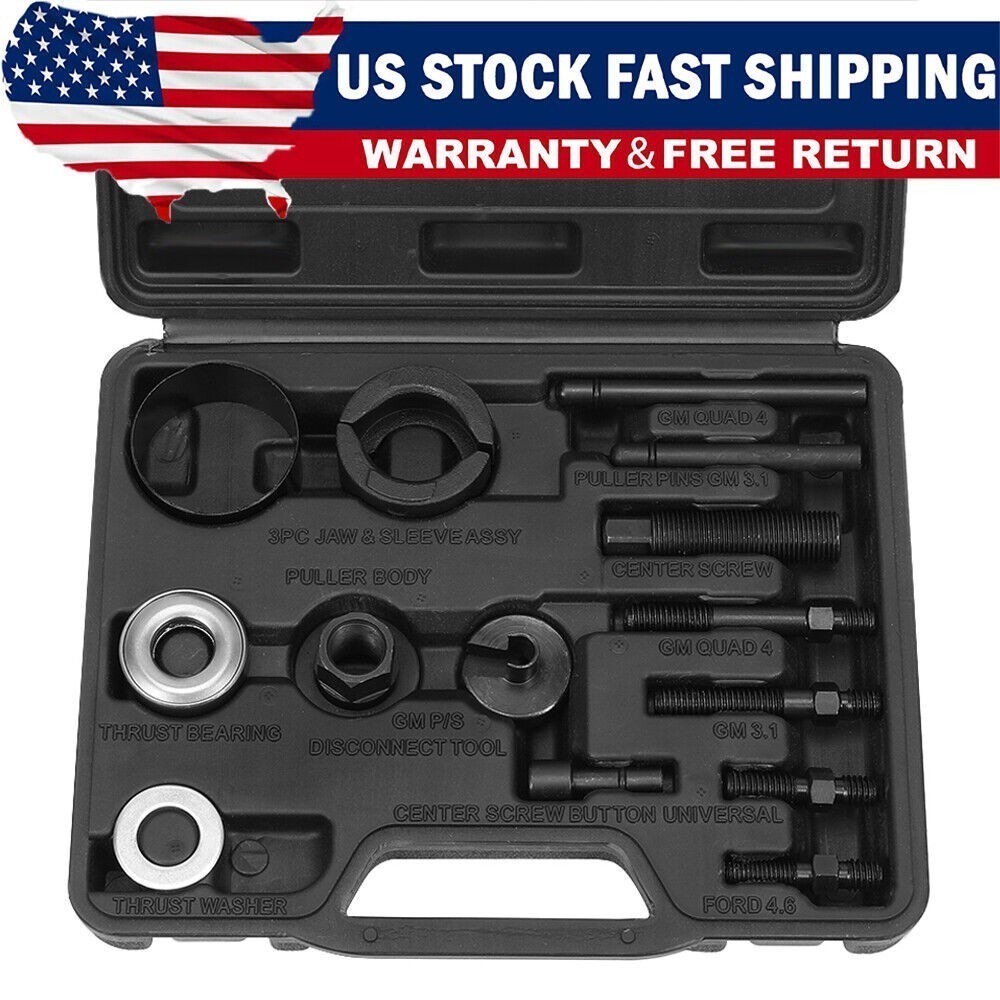 14PCS Set Power Steering Pump Puller Remover Installer Tool Universal Fit