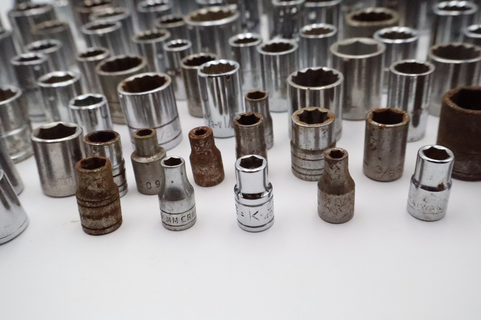 Large Mixed Socket Lot 1/4 3/8 1/2 Drive SAE Metric Deep Standard USA Tools