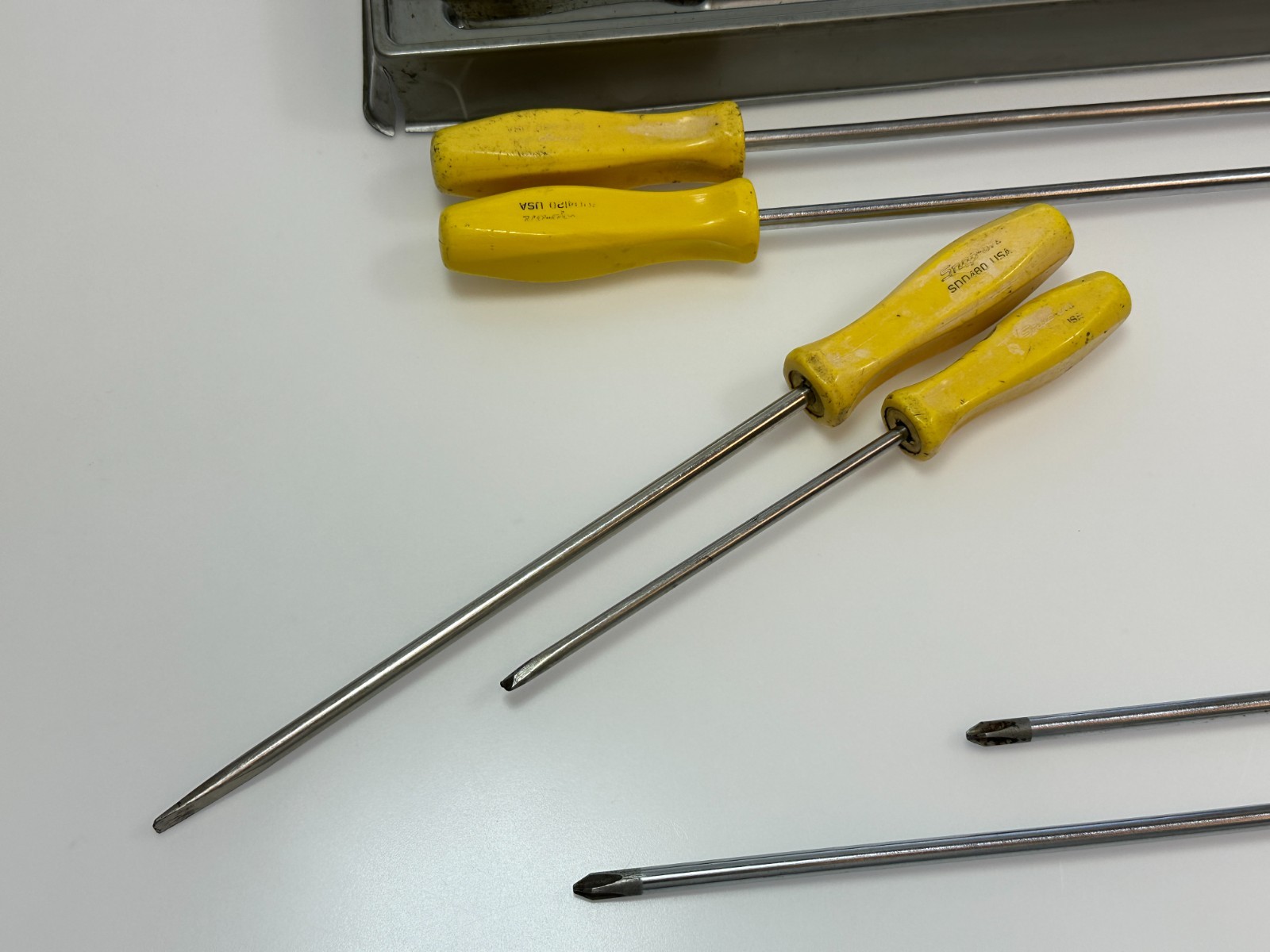 🇺🇸 Snap-on Tools USA 8pc Classic Yellow Hard Handle Cabinet XL Screwdriver Set