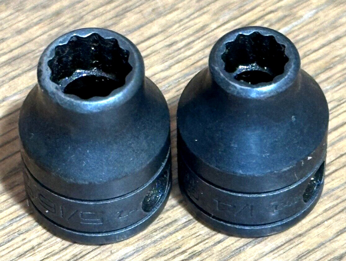 🇺🇸 Snap On Tools 1/4″ & 5/16″ SAE 3/8″ Drive Shallow Socket Set 12 Point lot