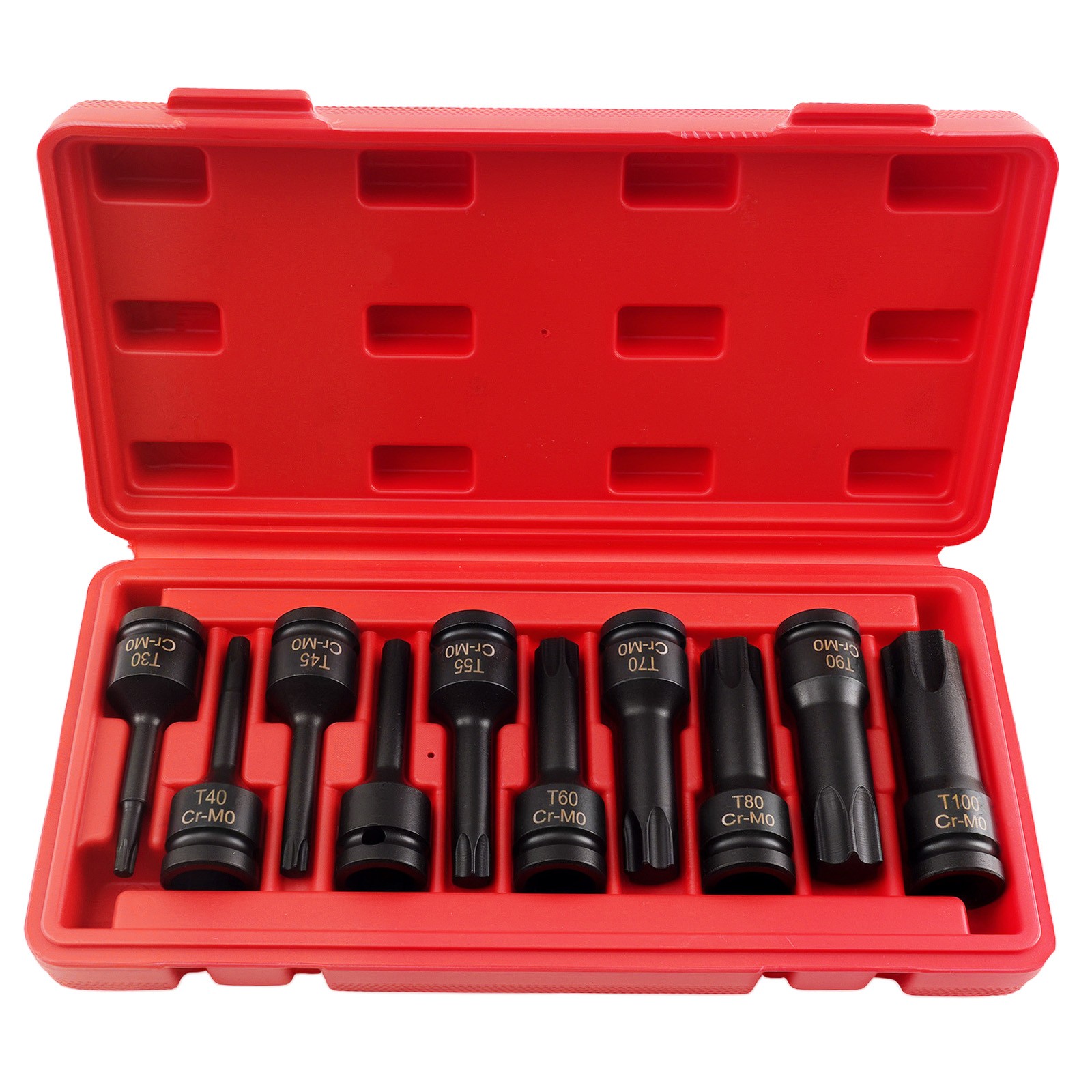 1/2 Inch 10X Impact Socket Bits Set 3-Inch Extra Long Impact Star W/Case