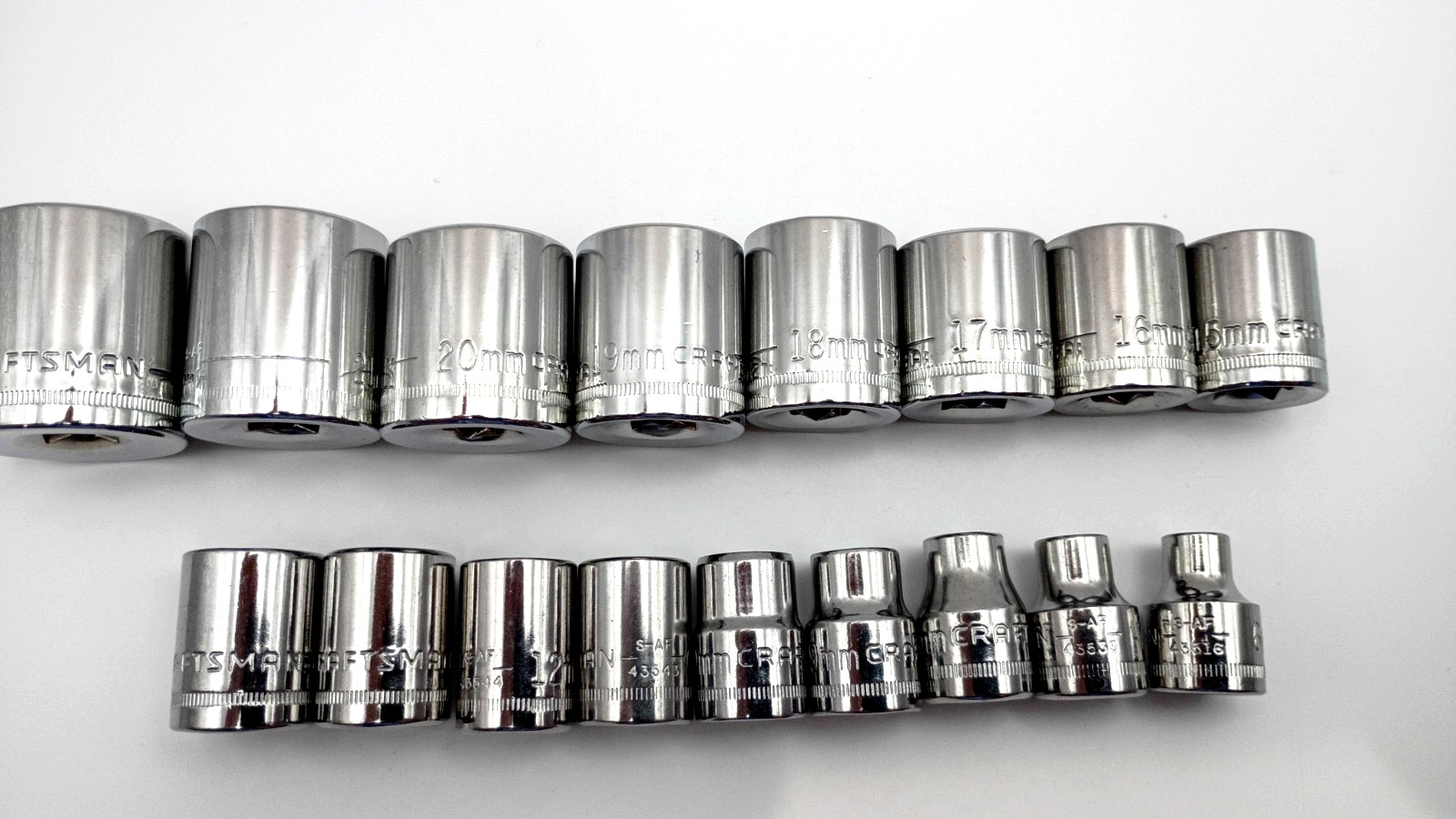 Craftsman Lifetime Warranty S-AF 3/8″ Drive 6 and 12 Point Short Metric Sockets