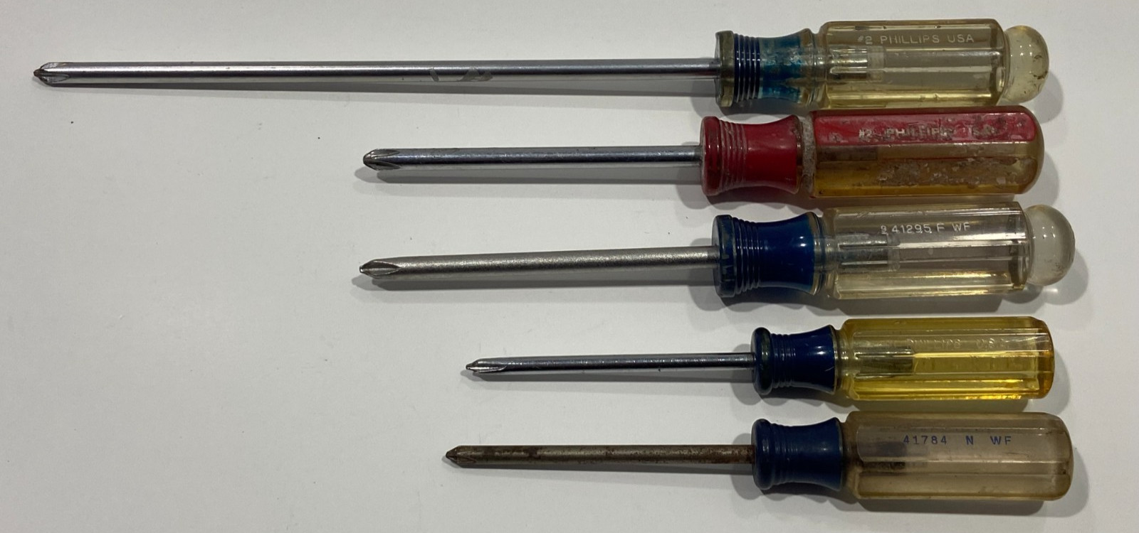 Vintage Lot of 5 Craftsman USA Screwdrivers Various Sizes All Phillips
