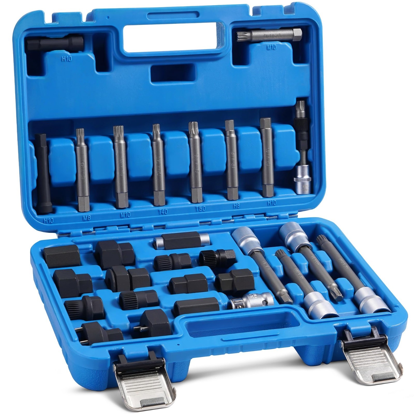 30PCS Alternator Pulley Removal Tool Kit, Decoupler & Freewheel Socket Set for V