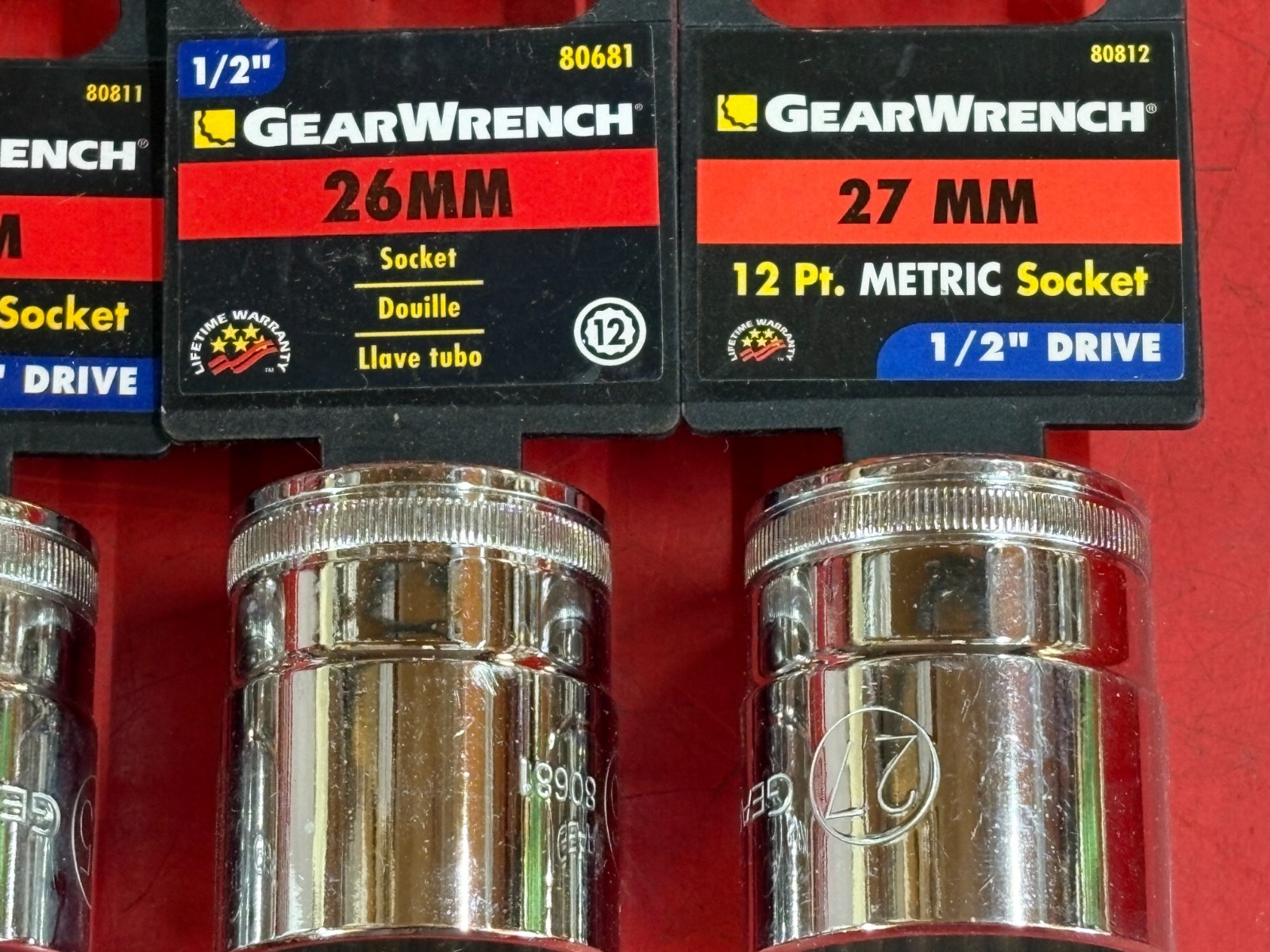 GEARWRENCH (19) PIECE 12mm-36mm 1/2″ DRIVE 12 POINT METRIC STANDARD SOCKET SET