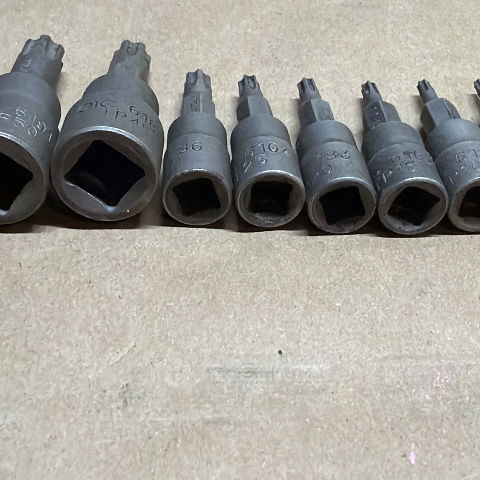 OTC Torx Plus Bit Sockets Lot of 10 TP(70,60,55,50,45,30,25,20,15,10,8) Used Lot