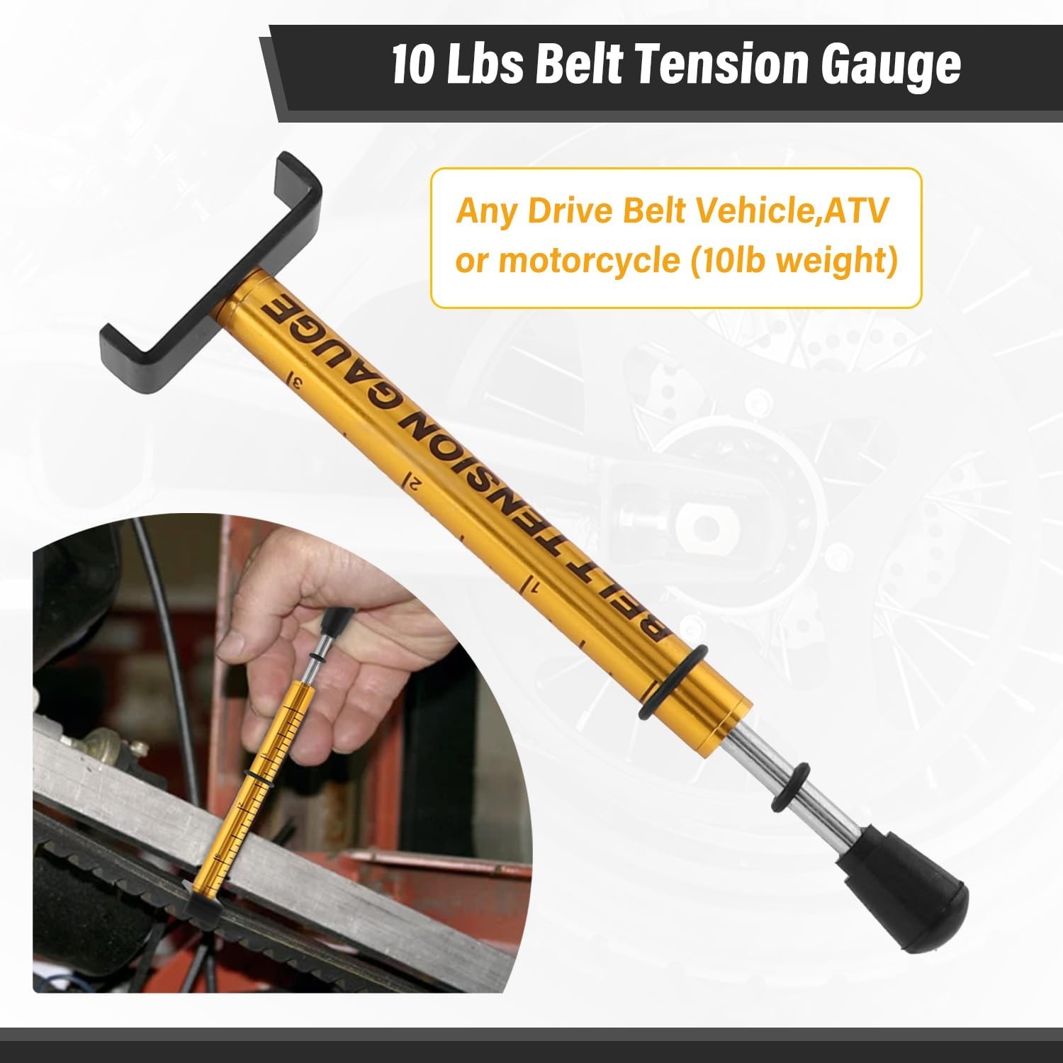 Belt Tension Gauge Adjustable 10 Lbs Universal Drive Belt Tensioner Tool
