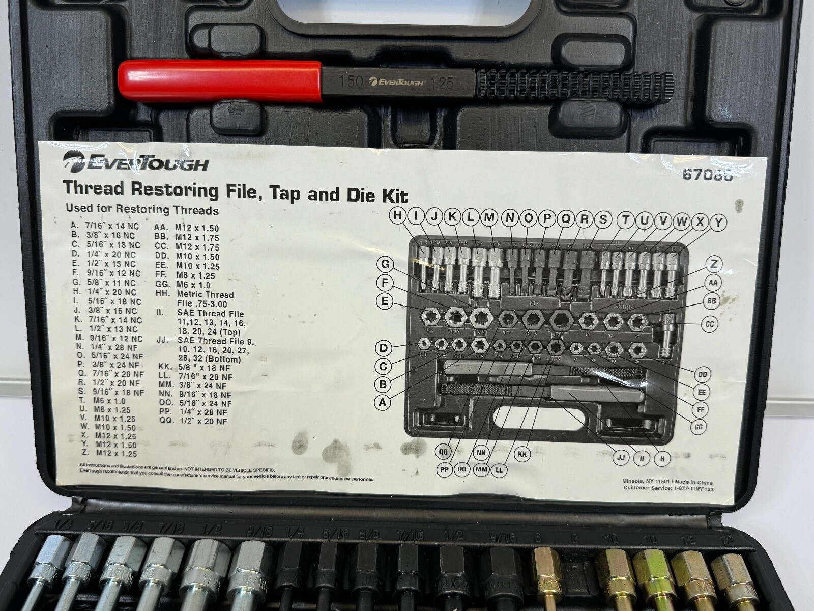 EverTough 67080 Thread Restoring File, Tap, and Die Kit / For Restoring Threads