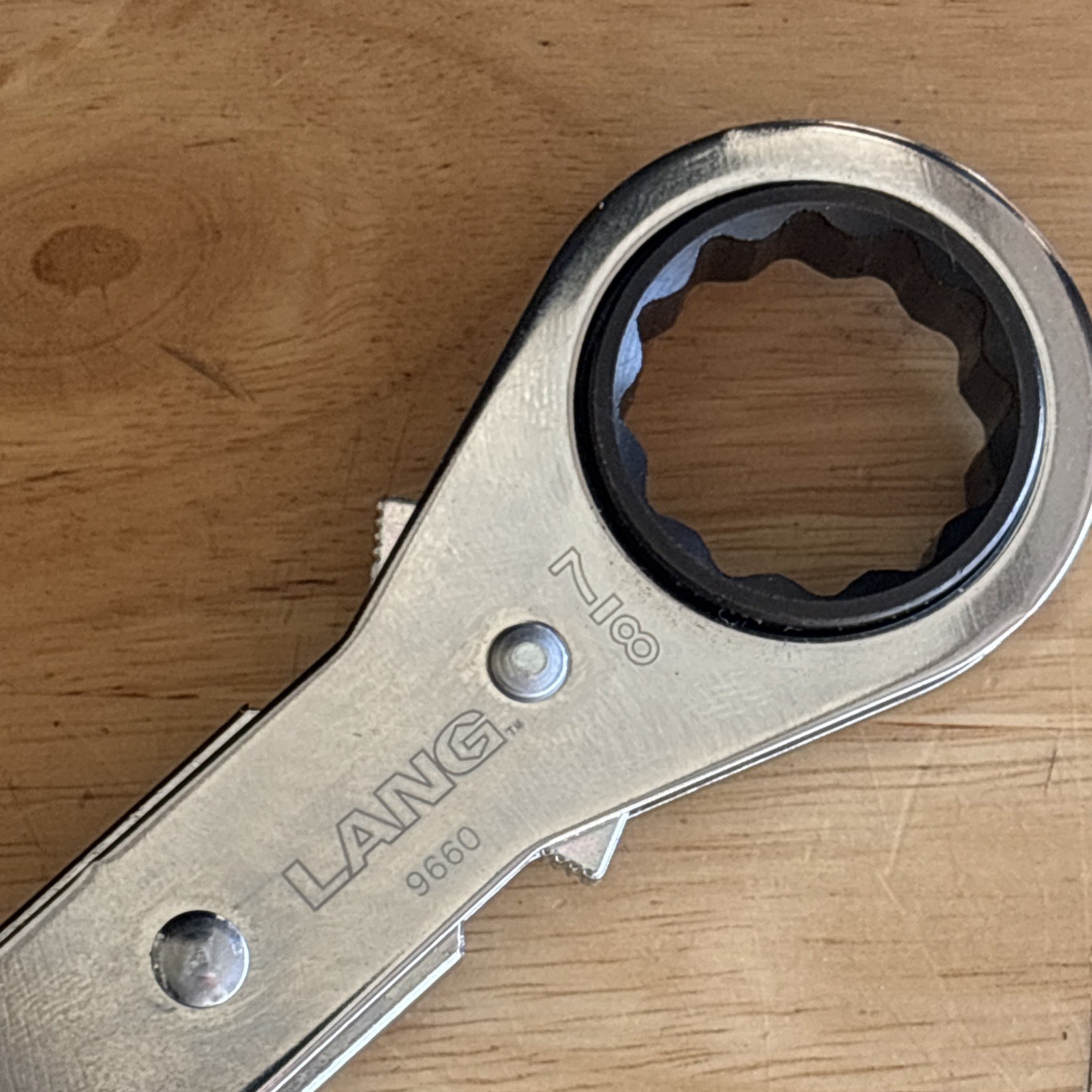Lang 3/4″ x 7/8″ Long Ratcheting Box End Wrench 12pt Reversible 9660 USA NEW