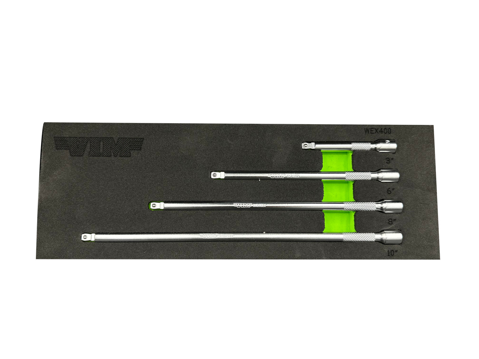 VIM Tools 4-Piece 1/4″ Drive Wobble Extension Set WEX400