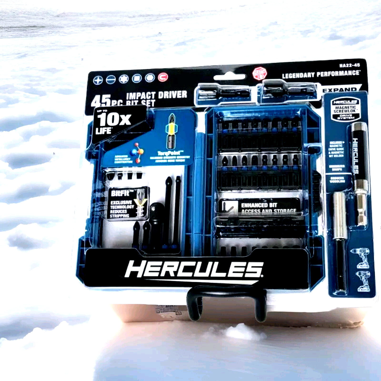45 Pc Hercules Impact Driver Bit Set Magnetic Guide Drill Torque Slottled Square
