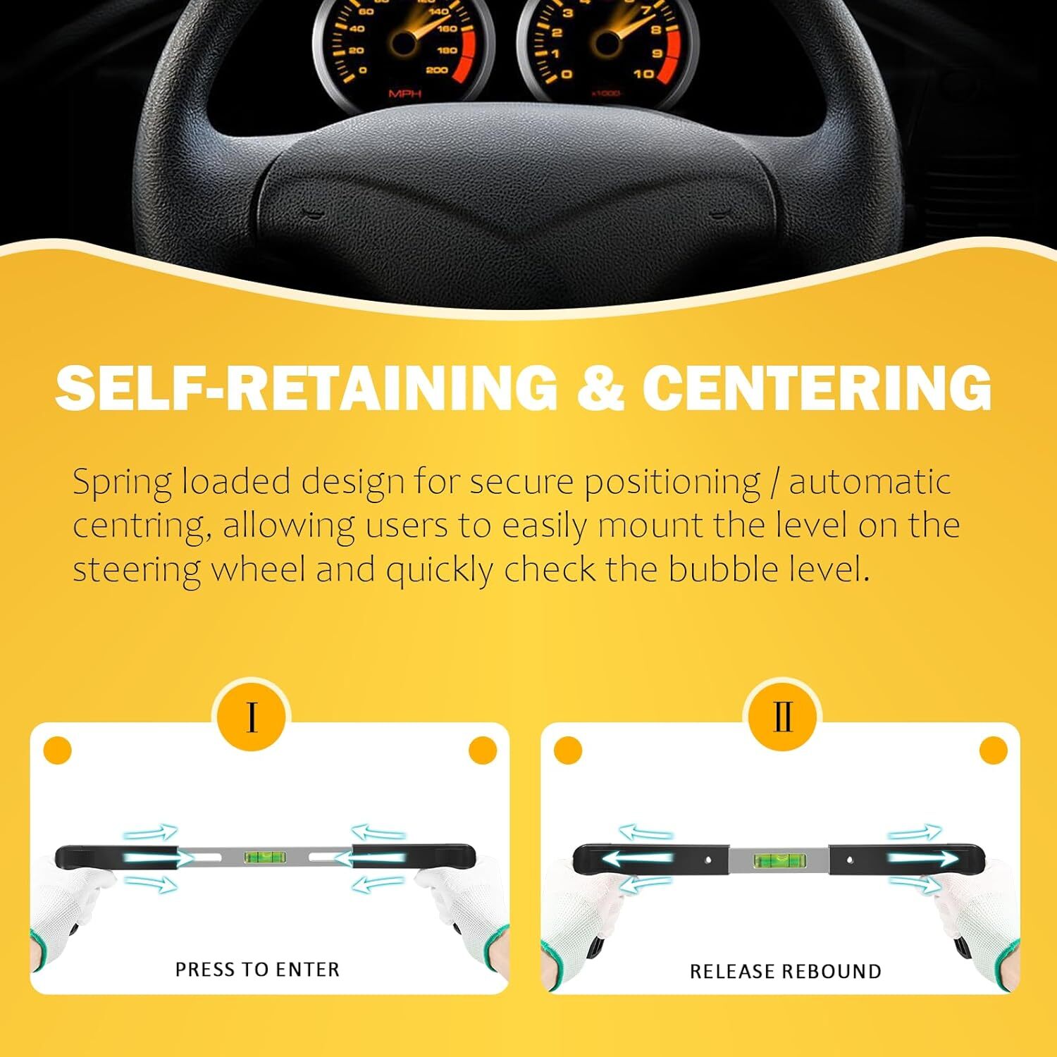 For 270mm-340mm Steering Wheel Level Alignment Tool for Passenger Cars Trucks