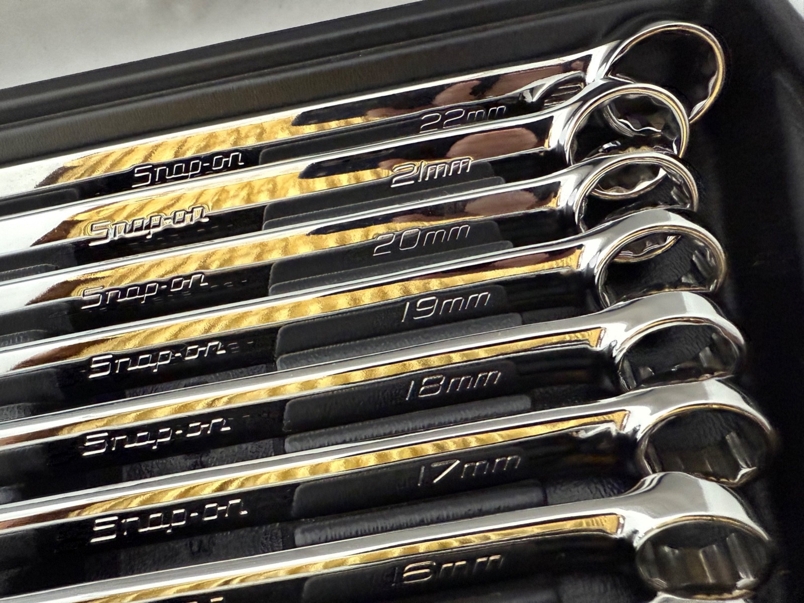 Snap on OEXM713B 13 Pc 12 Pt Metric Flex Drive Combo Wrench Set 10-22mm