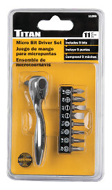 Titan 11205 3-1/2-Inch Offset Micro Ratcheting Bit Driver and Bit Set – Offse…