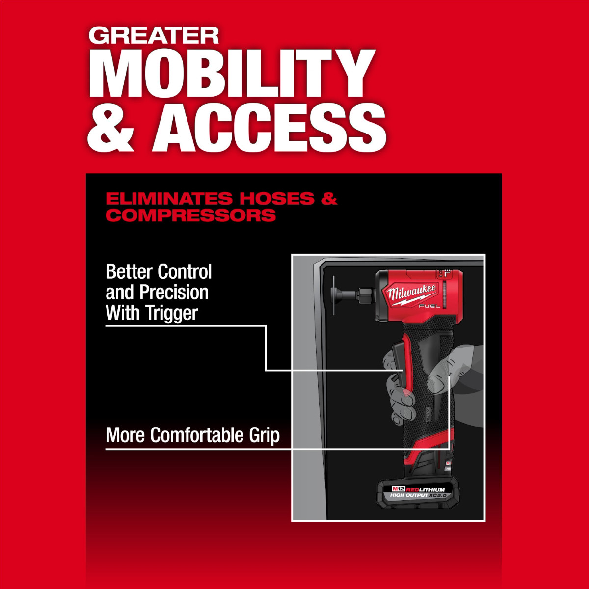Milwaukee Tool M12 FUEL 1/4 Inch Right Angle Die Grinder