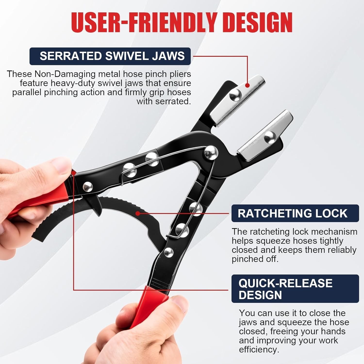 3PCS Ratchet Hose Pinch Off Pliers, Upgrade Hose Pinch Pliers Automotive, 8 i…