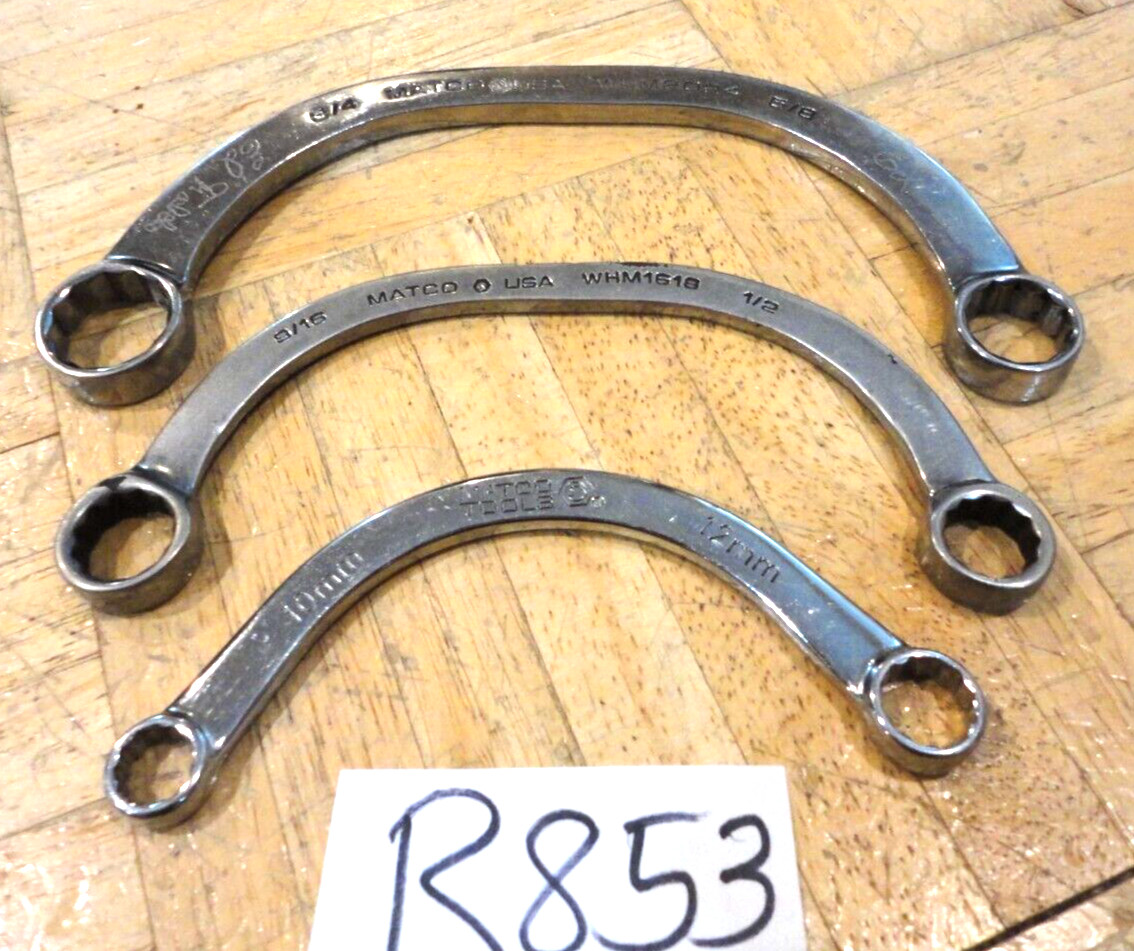 MATCO TOOLS 3 PC. METRIC & SAE. HALF MOON WRENCHES 10-12, 9/16-1/2, 3/4-5/8