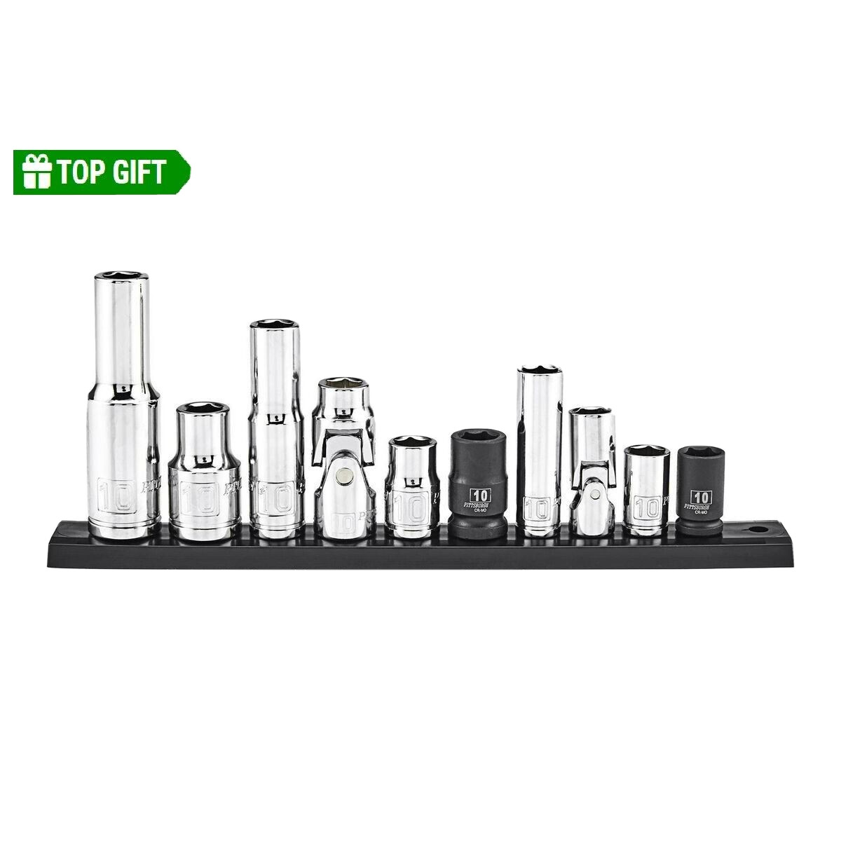 10mm Metric Essential Variety Socket Set, 10 Piece 1/4 in., 3/8 in., and 1/2 in