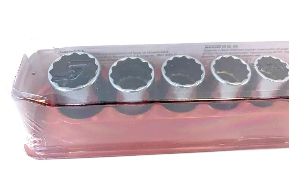 Snap-on 11Pc 3/8″ Drive 12-pt SAE Flank Drive Semi-Deep Socket Set 211FDSY NEW