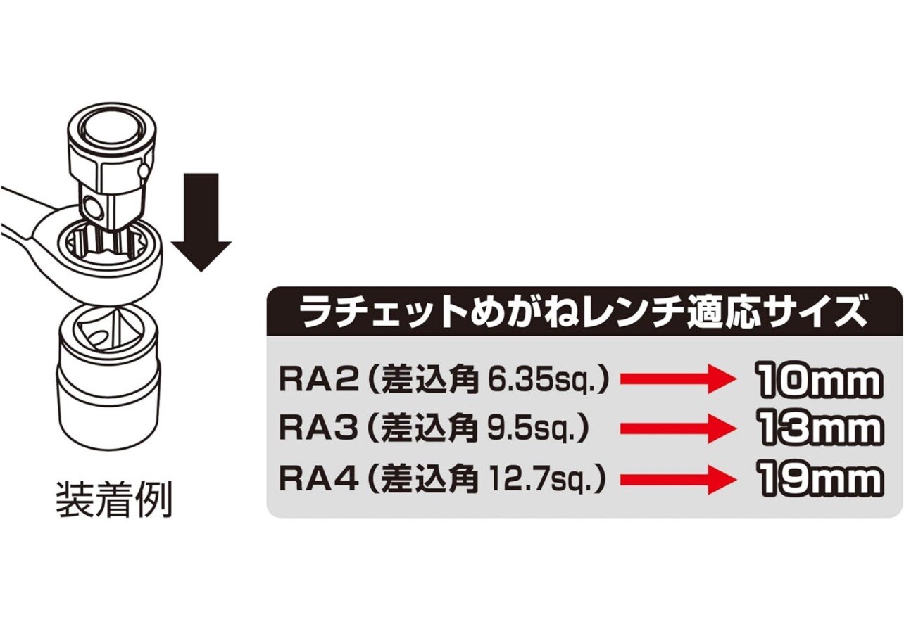 TONE Tools Japan – Motorsport 10mm Box End Wrench To 1/4″ Socket Adapter [RA-2]