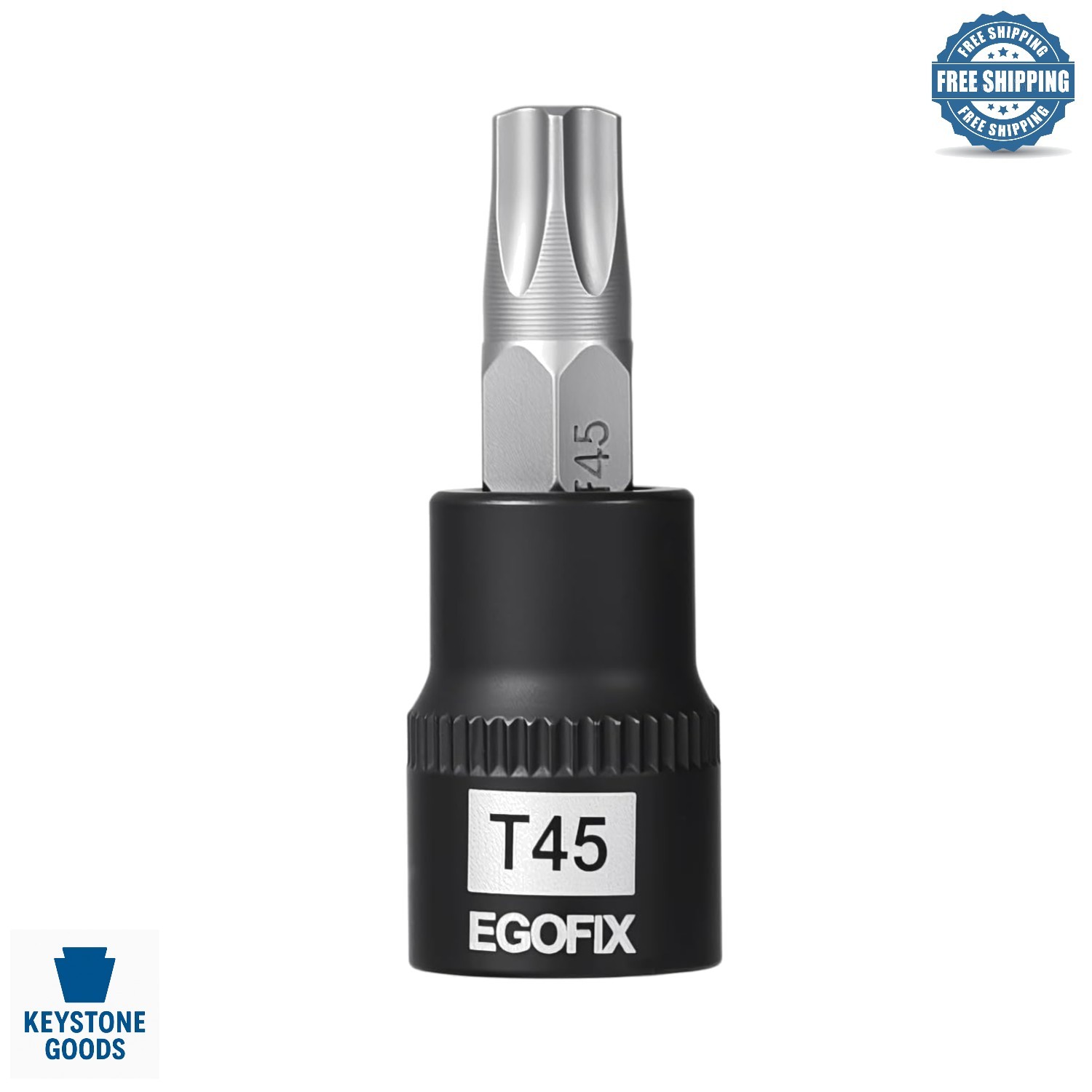 3/8” Drive T45 Torx Socket – Durable Chrome Vanadium Steel, Drop-Forged & Las…