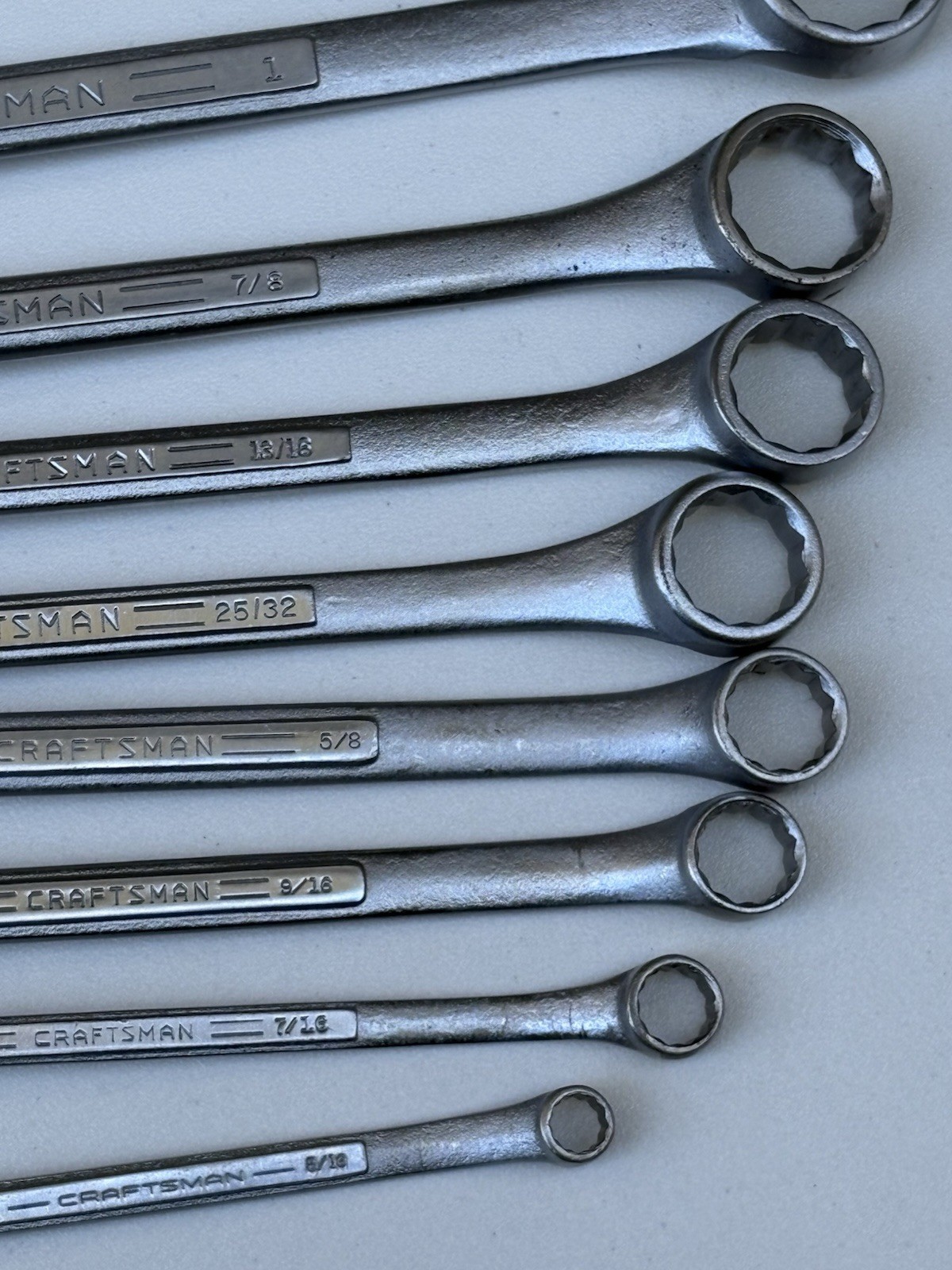 Vintage Craftsman Double End Combination Wrenches Set 8pc” 1/4×5/16 to 15/16×1 “