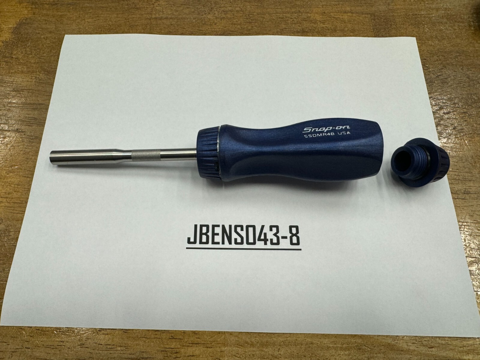 Snap-on Tools NEW POWER BLUE Hard Grip Ratcheting Screwdriver w/o Bits SSDMR4BMB