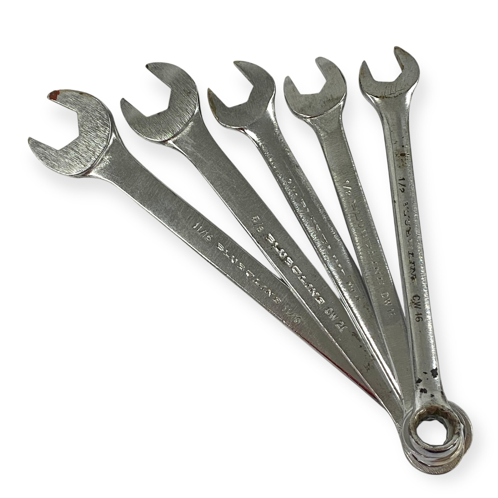 Blue Line CW16 1/2, CW20 5/8, 11/16 in 12 Point Combination Wrench Set, 5 Pcs