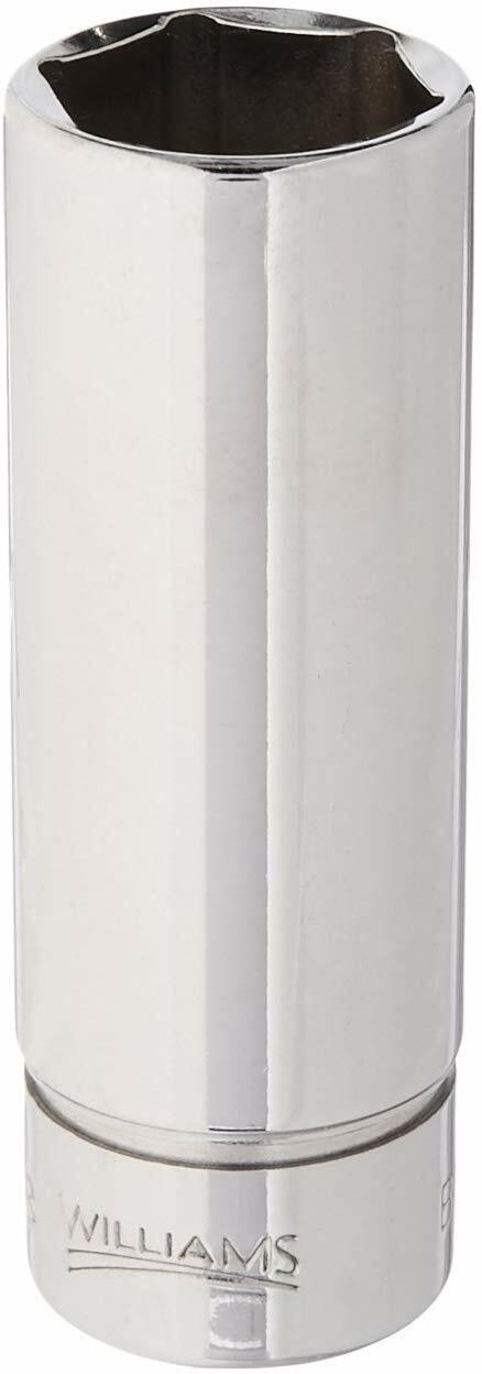 3/8″ Drive Deep Sockets, 6 Point, SAE, High-Polished Chrome Finish, Williams