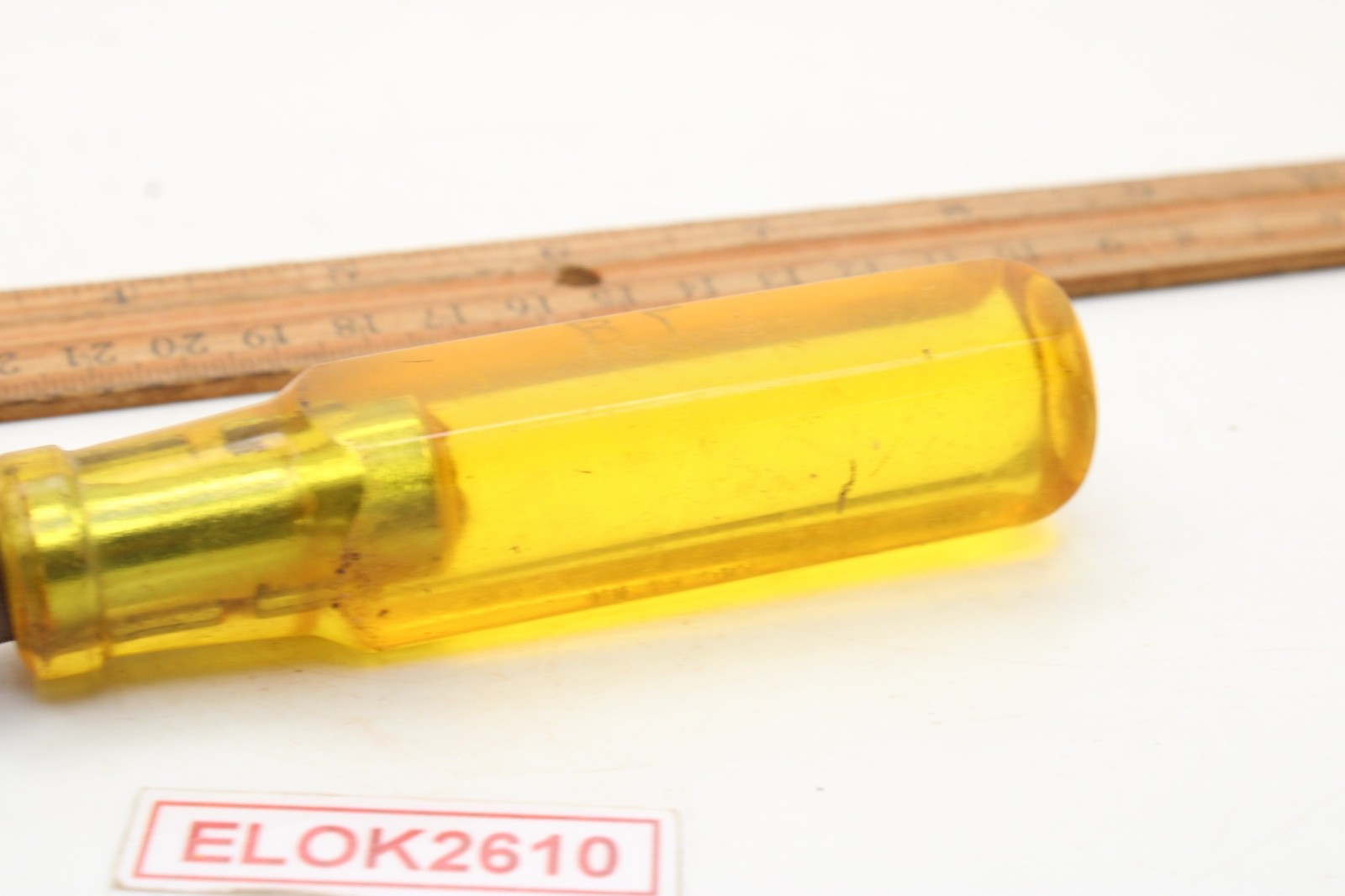 Snap-on ND 114 7/16″ 3″ Shank Brown Insulated Amber Handle Nut Driver USA
