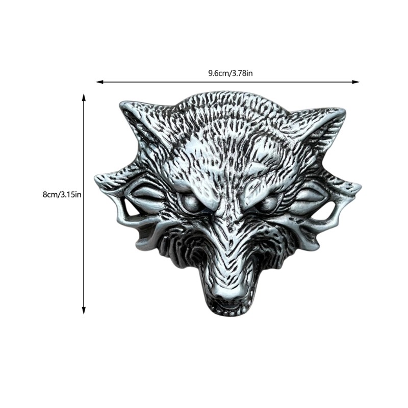 Elegant Metal Belt Buckle Wolf Head Casual Buckle For Stylish Men And Women