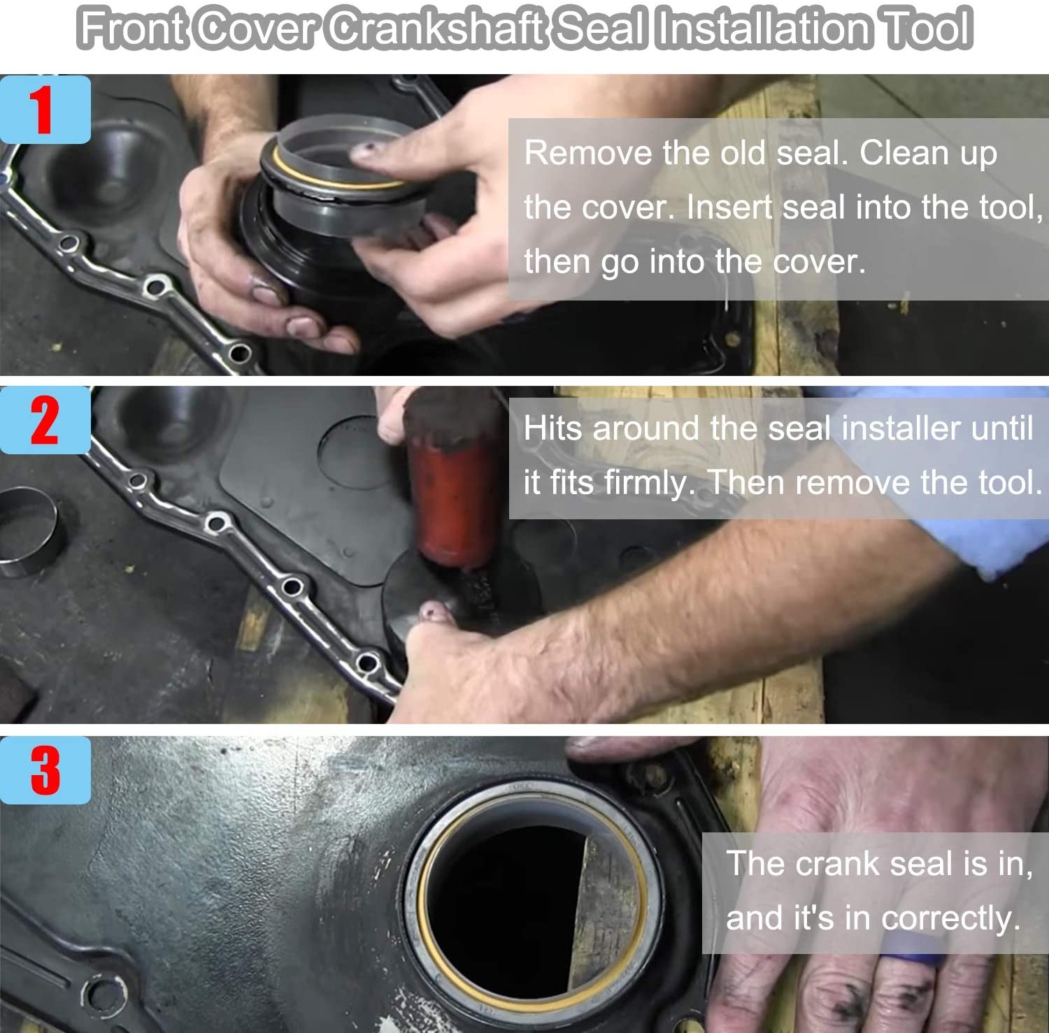 Front Cover Crankshaft Seal & Wear Sleeve Installer Tool For Cummins 5.9L 6.7L