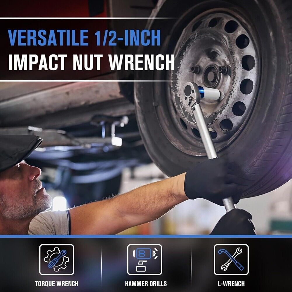 New 1/2″ Drive Wheel Protector Impact Socket, Thin Wall Deep Impact Socket Set