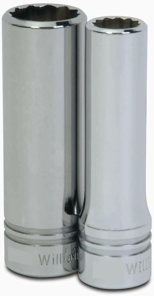 1/2″ Drive Deep Sockets, 12-Point, SAE, High-Polished Chrome Finish, Williams