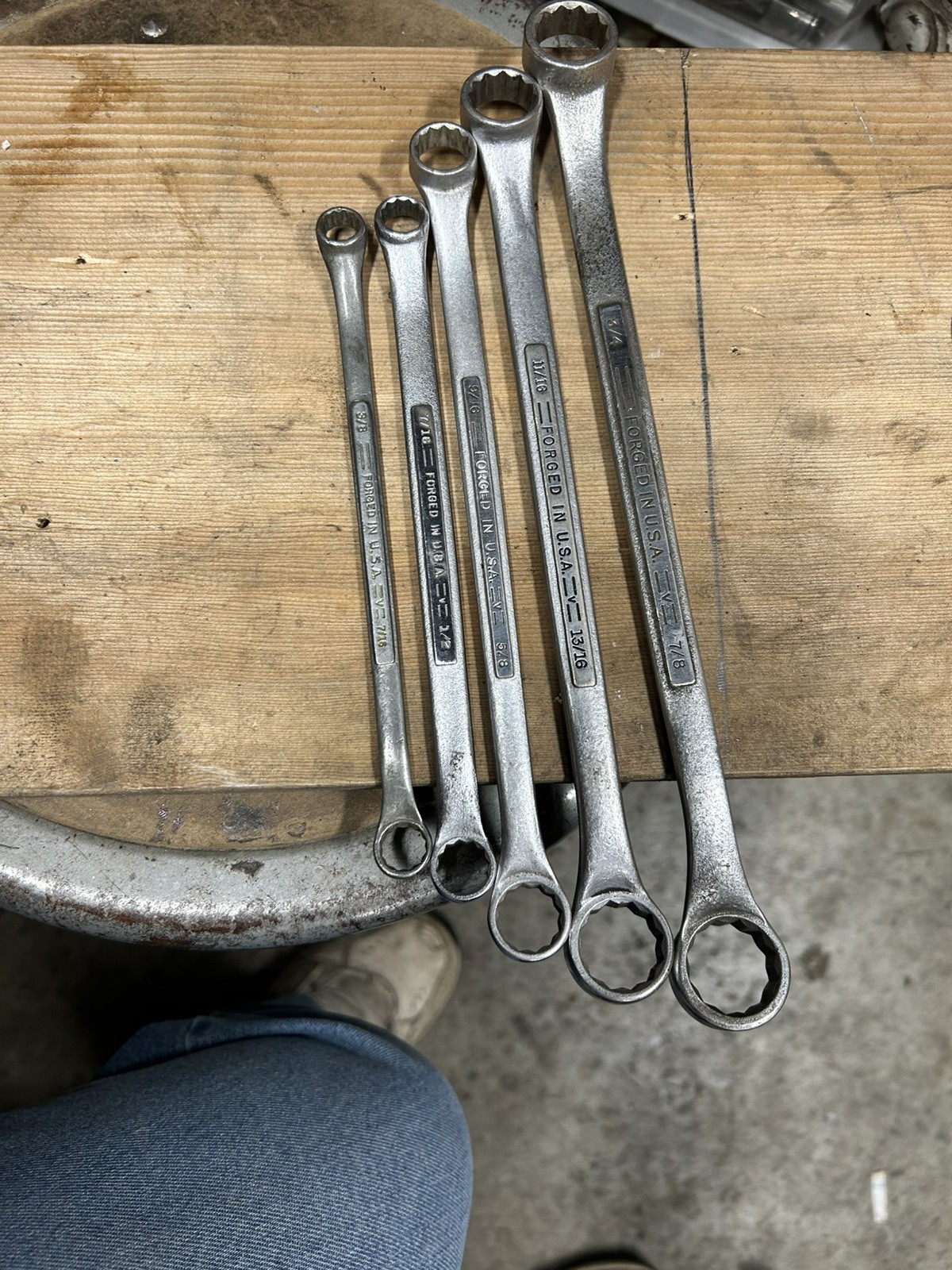 NICE! 5 Vintage Craftsman =V= Series Offset Double Box End Wrenches 12 Point
