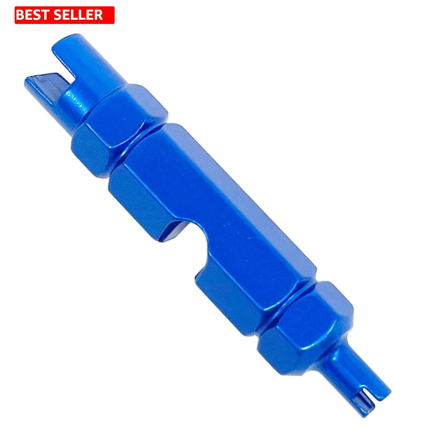 3-in-1 Valve Core Remover Tool for Presta & Schrader Tires – Compact Blue Design