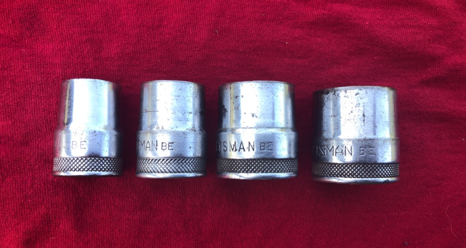 4 Vintage CRAFTSMAN BE Series 1/2 Inch Drive 8-Point Double Square Sockets